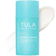 TULA Protect + Plump crème visage en emballage élégant pour hydrater en douceur.