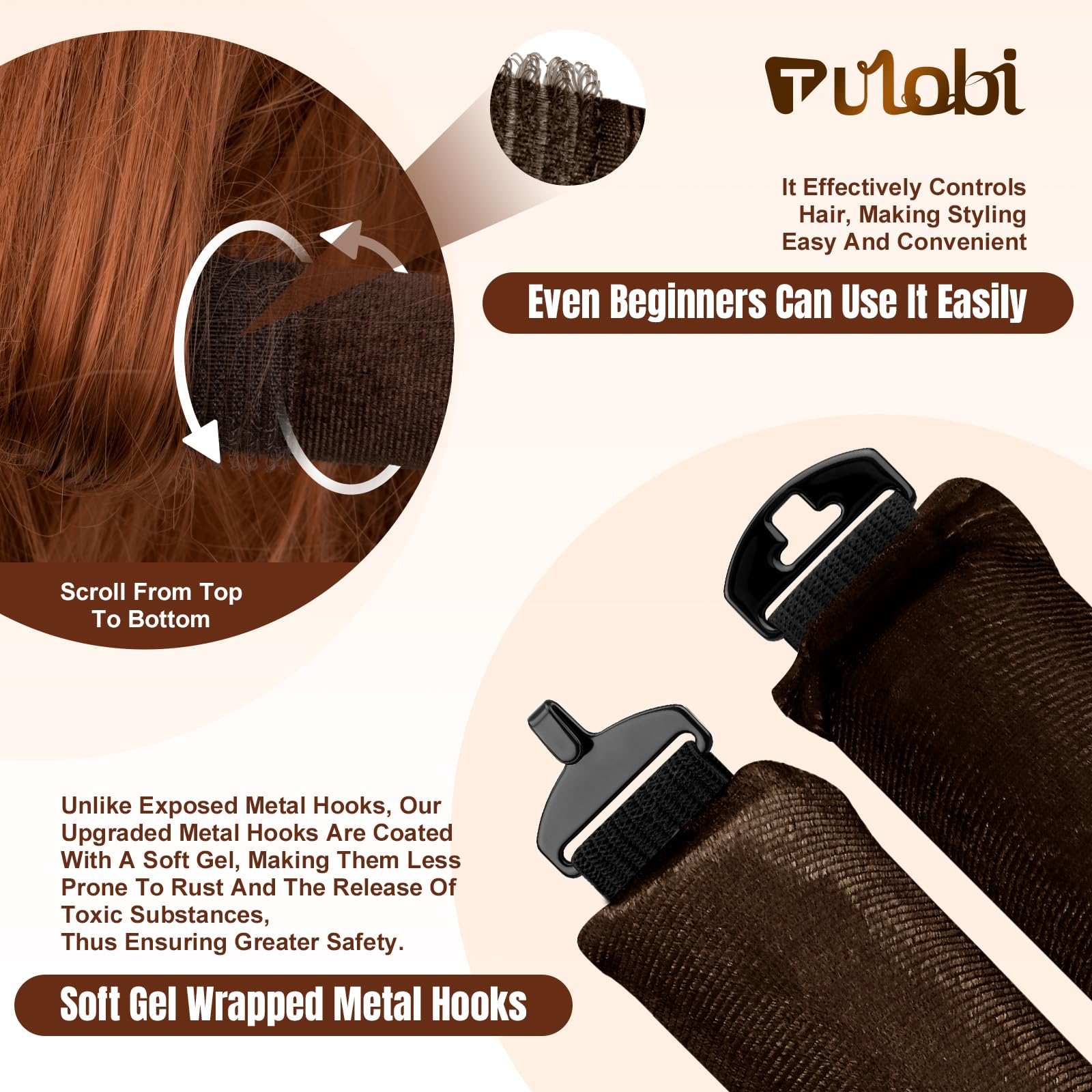 Tulobi foulard en soie inclus pour fixation confortable et douceur.