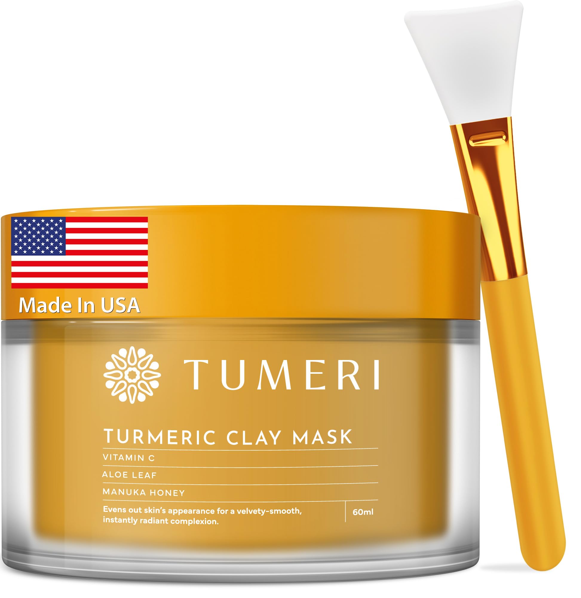 Bouteille du masque TUMERI argile curcuma prête à l'emploi pour votre routine beauté