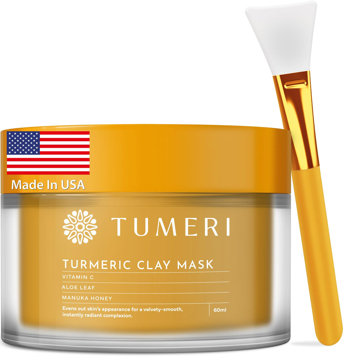 Bouteille du masque TUMERI argile curcuma prête à l'emploi pour votre routine beauté