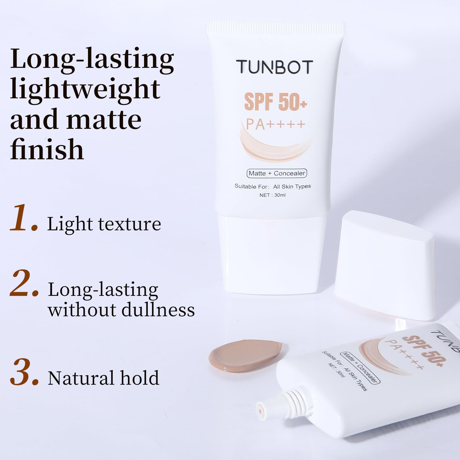 Tunbot fond de teint hydratant glycérine – peau douce et souple.