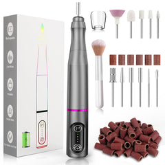 TUOBEO cordless nail drill kit shown for at-home manicures and professional results
