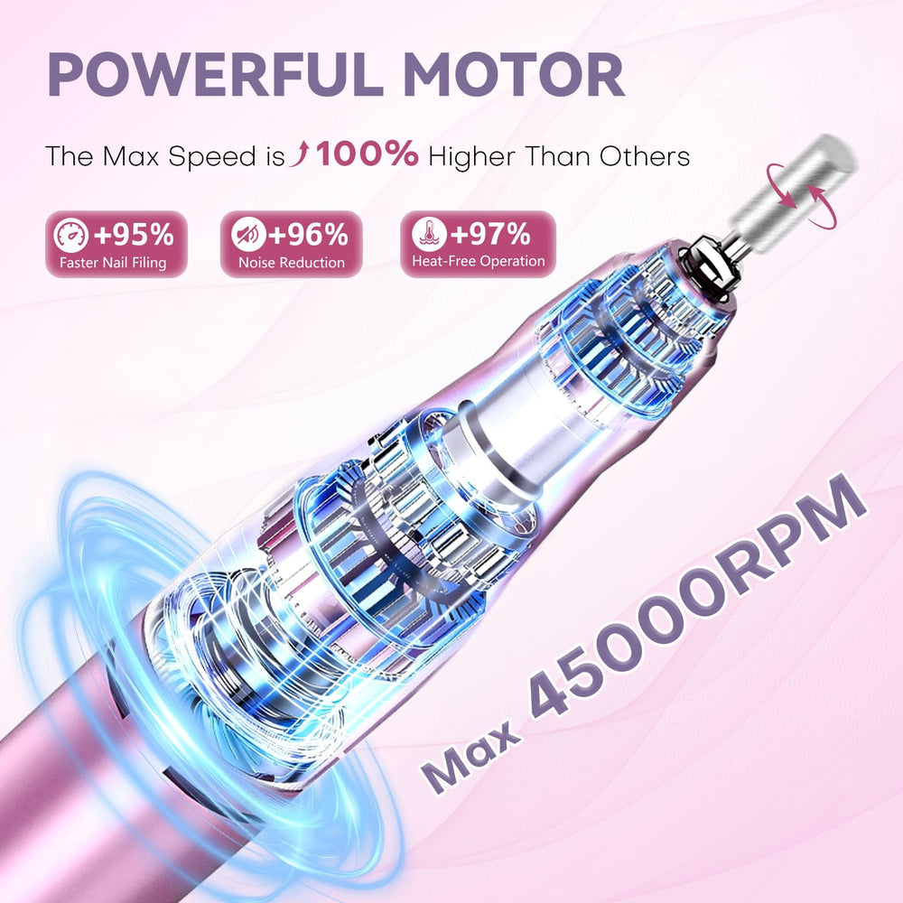 TUOBEO Nail Drill avec batterie 4000mAh et affichage LCD visibles