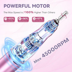 TUOBEO Nail Drill avec batterie 4000mAh et affichage LCD visibles