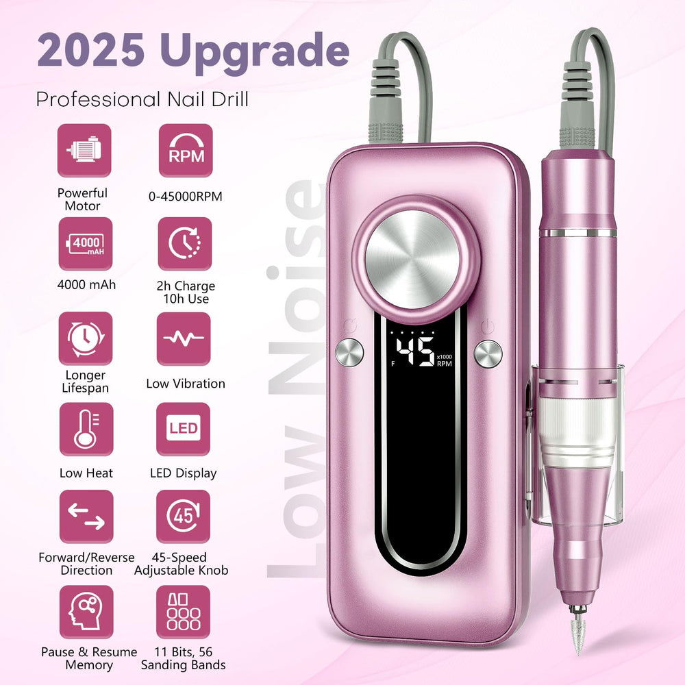 TUOBEO Nail Drill montre l ecran LCD et le design ergonomique