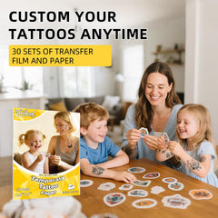 Tuoleol ensemble 30 feuilles tatouage temporaire, transfert facile, parfait pour fêtes et bricolage.
