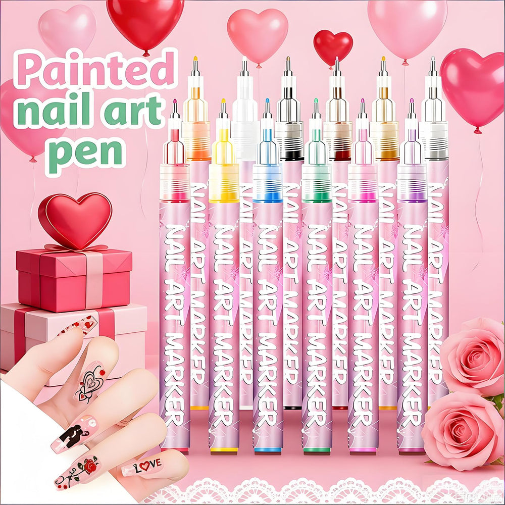TUONU nail art pens 0.5mm tip enables delicate lines and dots.