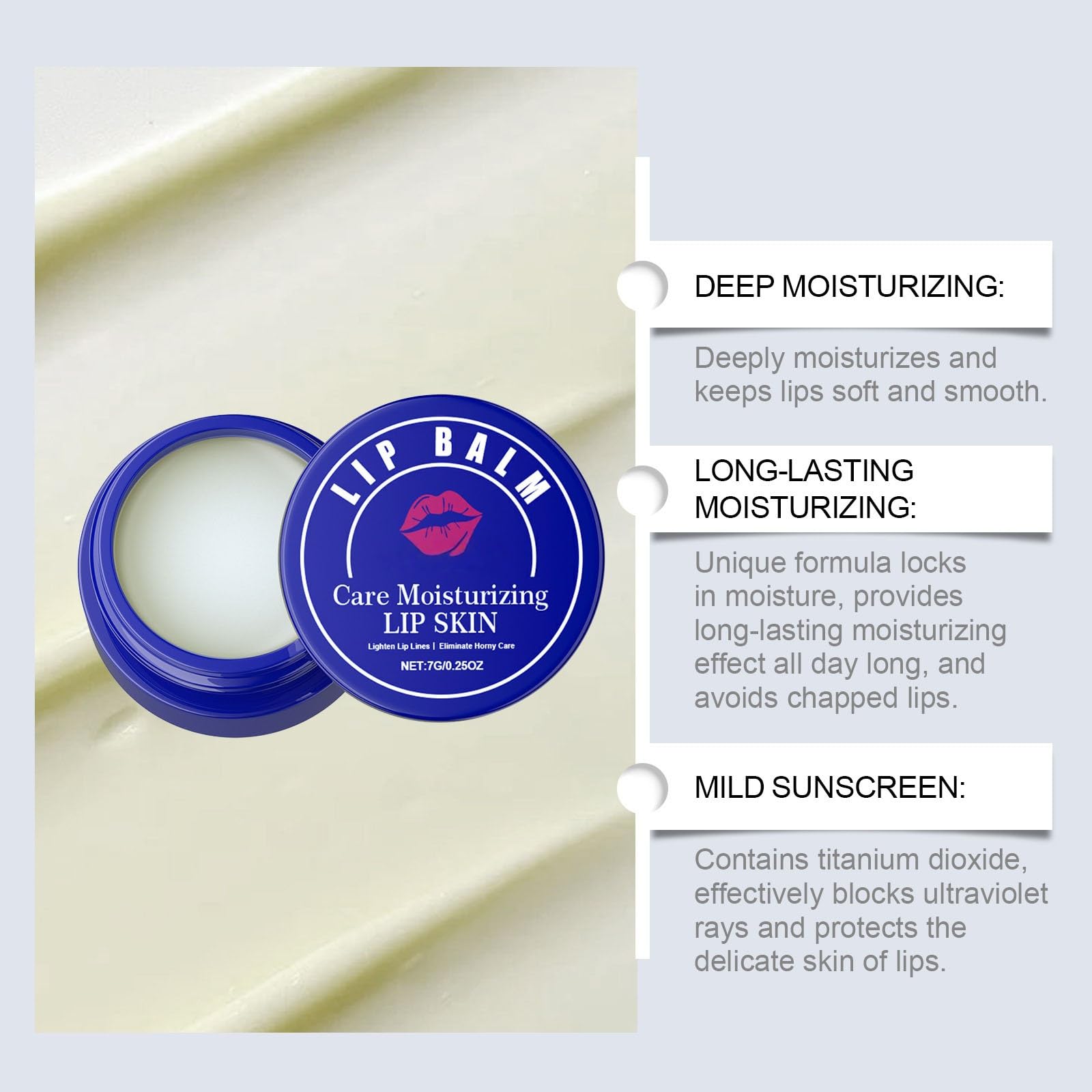 TUOSHITONG Lip Lightening Balm SPF, base lèvres pour préparer et prolonger le maquillage.