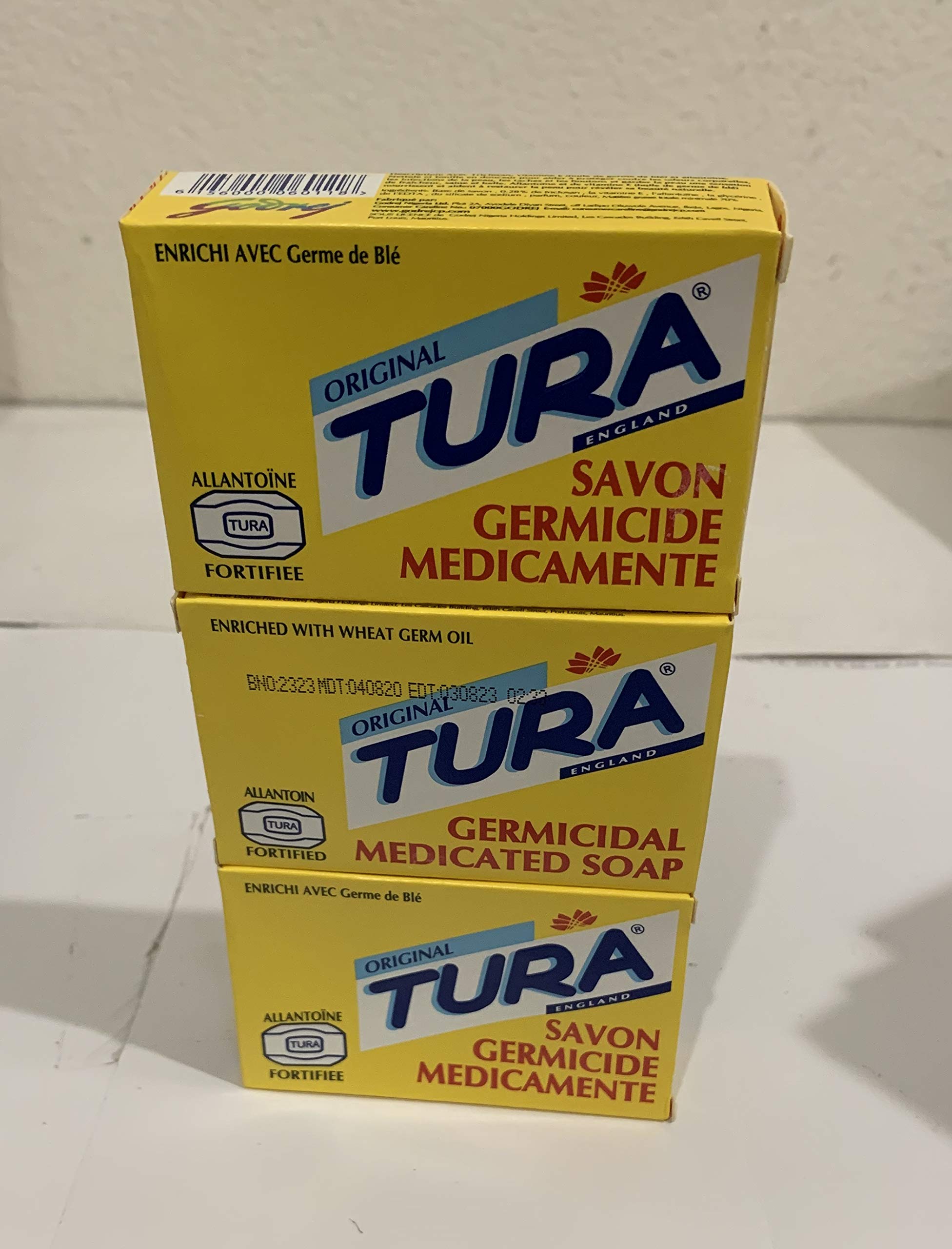 Tura Savon germicide medicamenteux emballage élégant, usage quotidien.