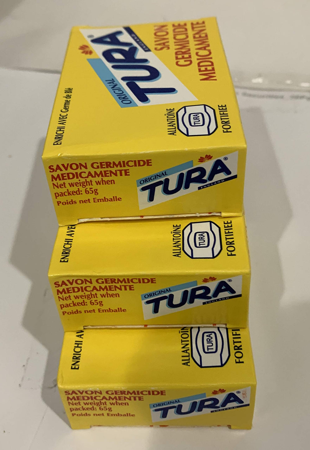 Tura Savon germicide medicamenteux, savon en barre pour visage et corps.