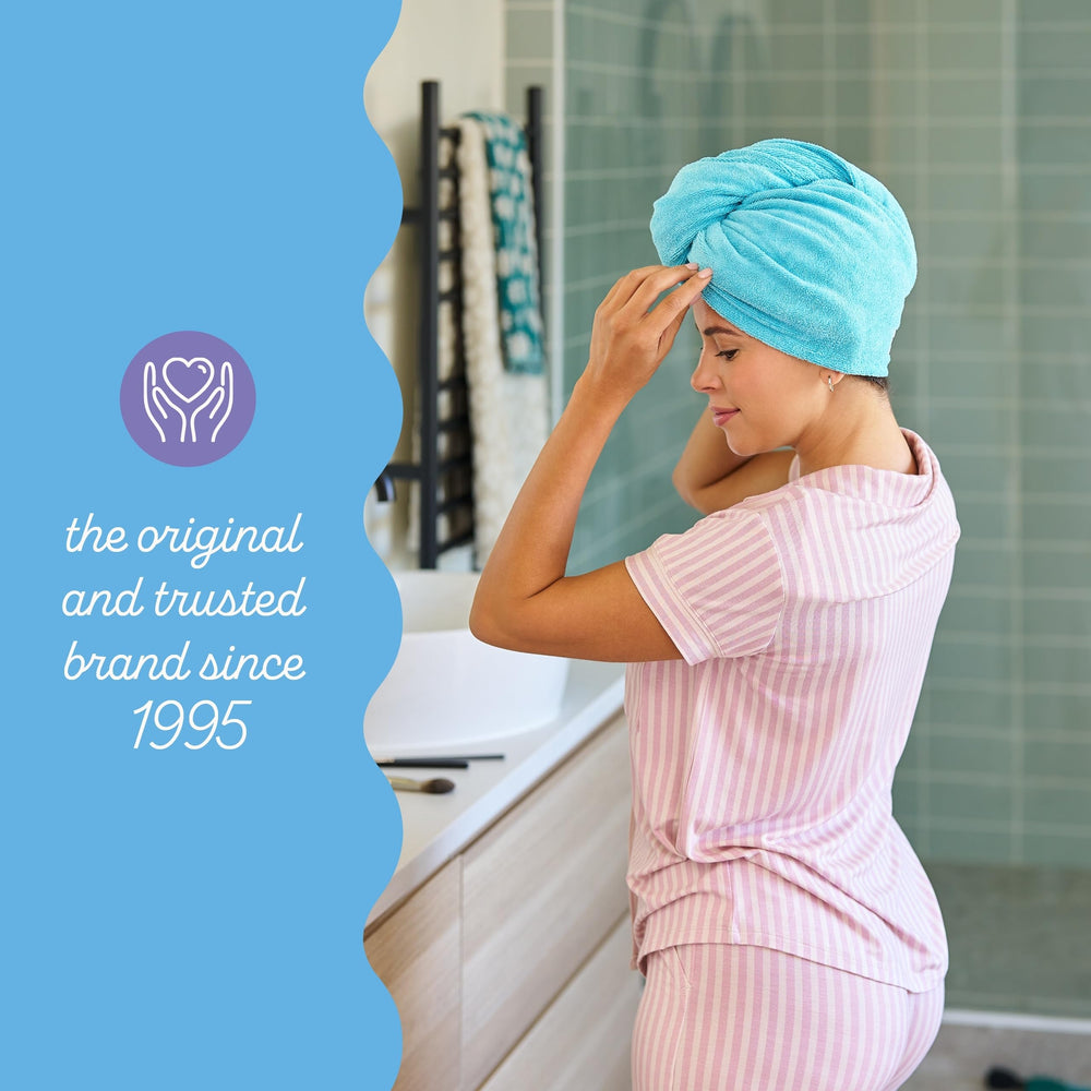 Turbie Twist confort anti-frictions microfibre: wrap doux et protecteur.