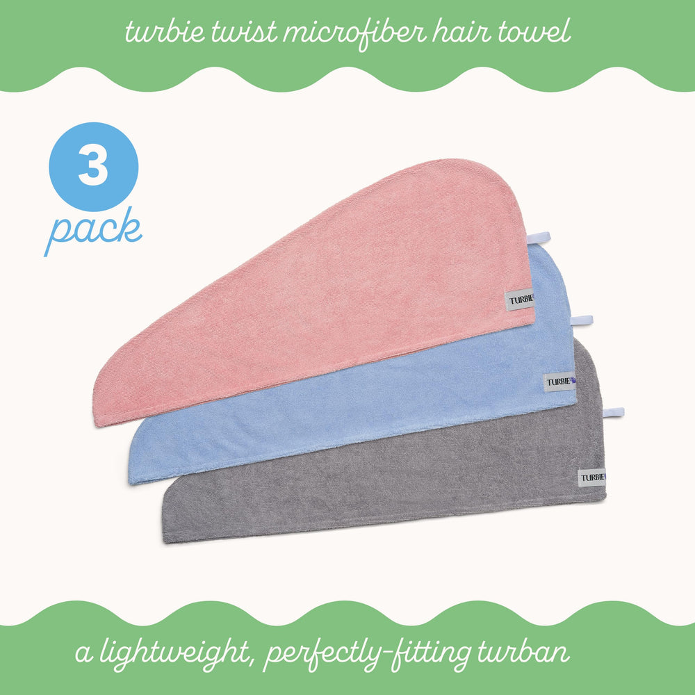 Détail Turbie Twist: matière douce anti-frisottis pour mèches lisses.
