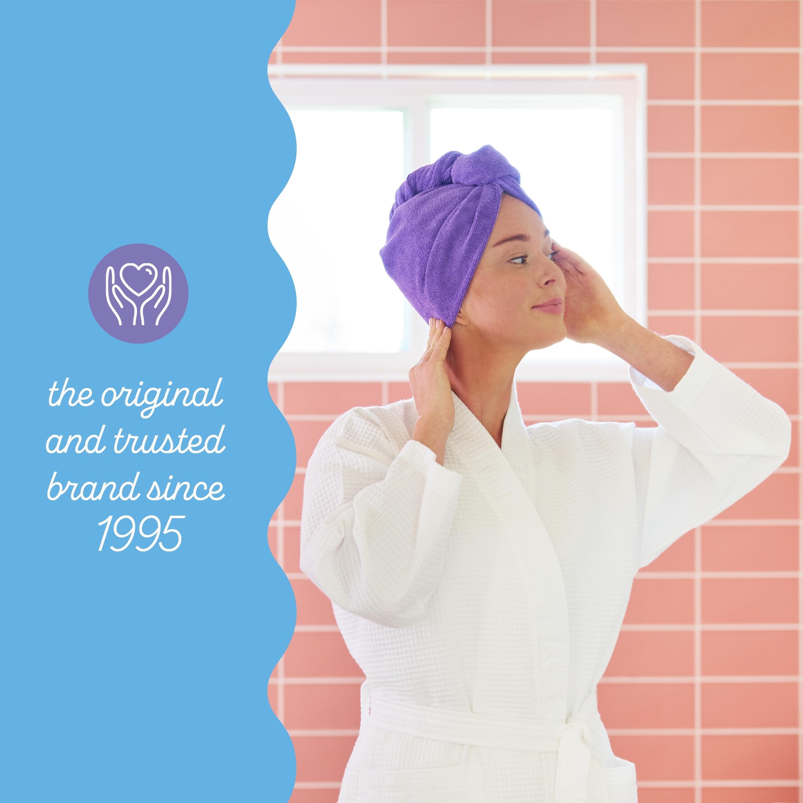 Turbie Twist douceur microfibre epaisseur confortable pour cheveux sensibles.
