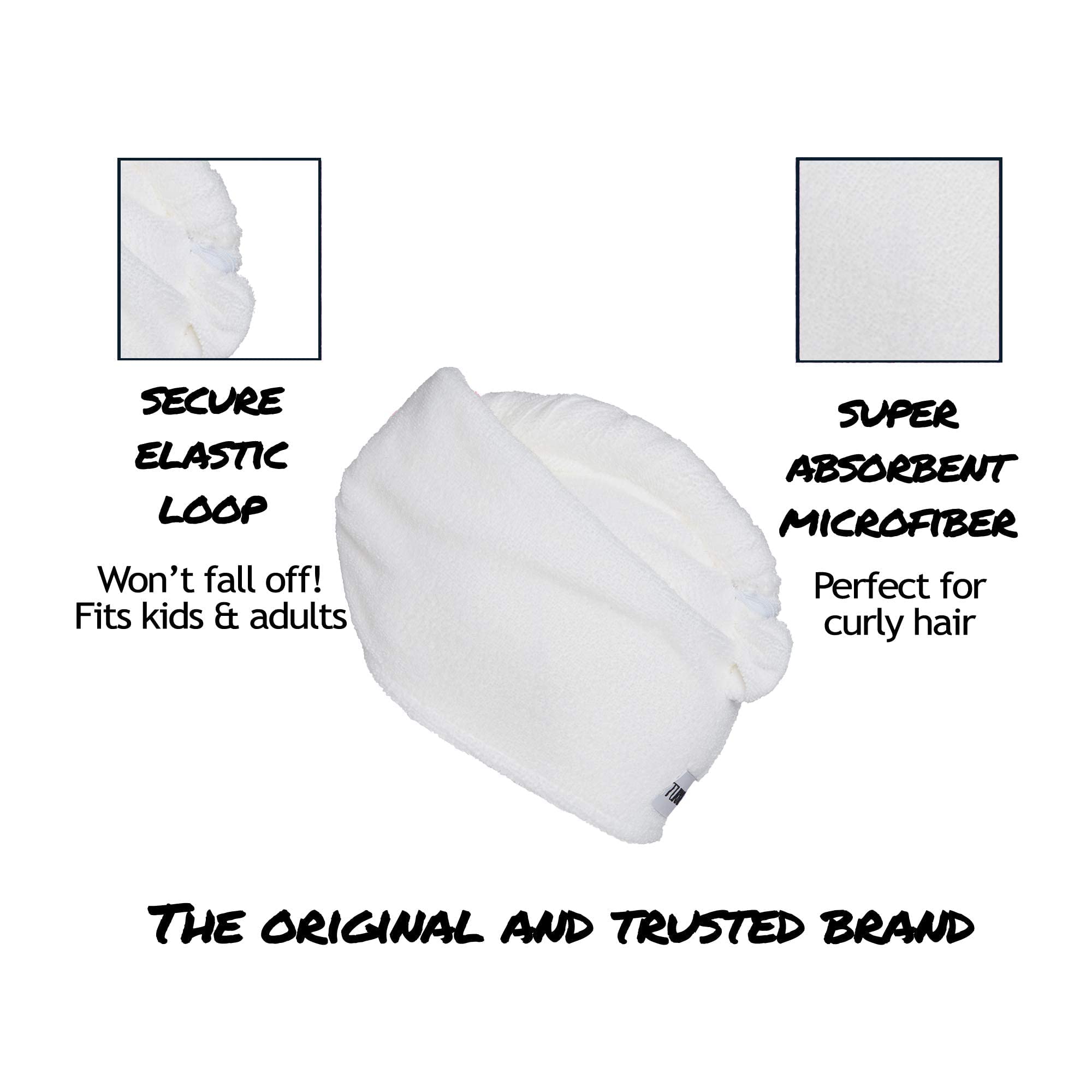 Turbie Twist duo blancs: élégant pour salle de bain et voyage.