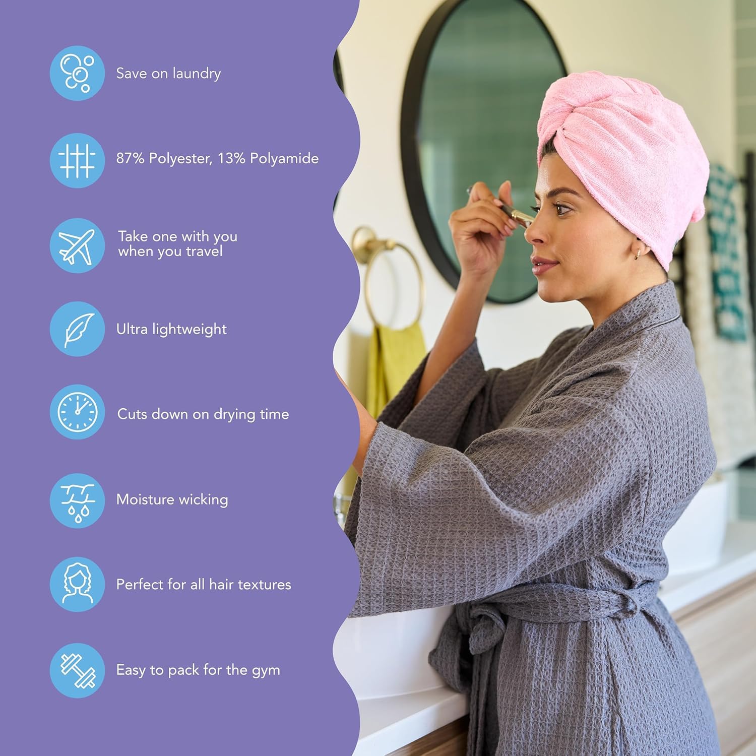 Turbie-Twist turban-cheveux-friction-faible protège des frisottis