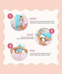 Turbie Twist microfiber wrap absorbs water, speeding up drying time