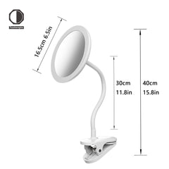 Miroir TUSHENGTU à pince, diamètre 16,5 cm, pour routine maquillage.