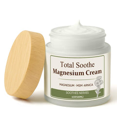 TUVAAZ Total Soothe crème magnesium, absorption rapide pour muscles détendus.