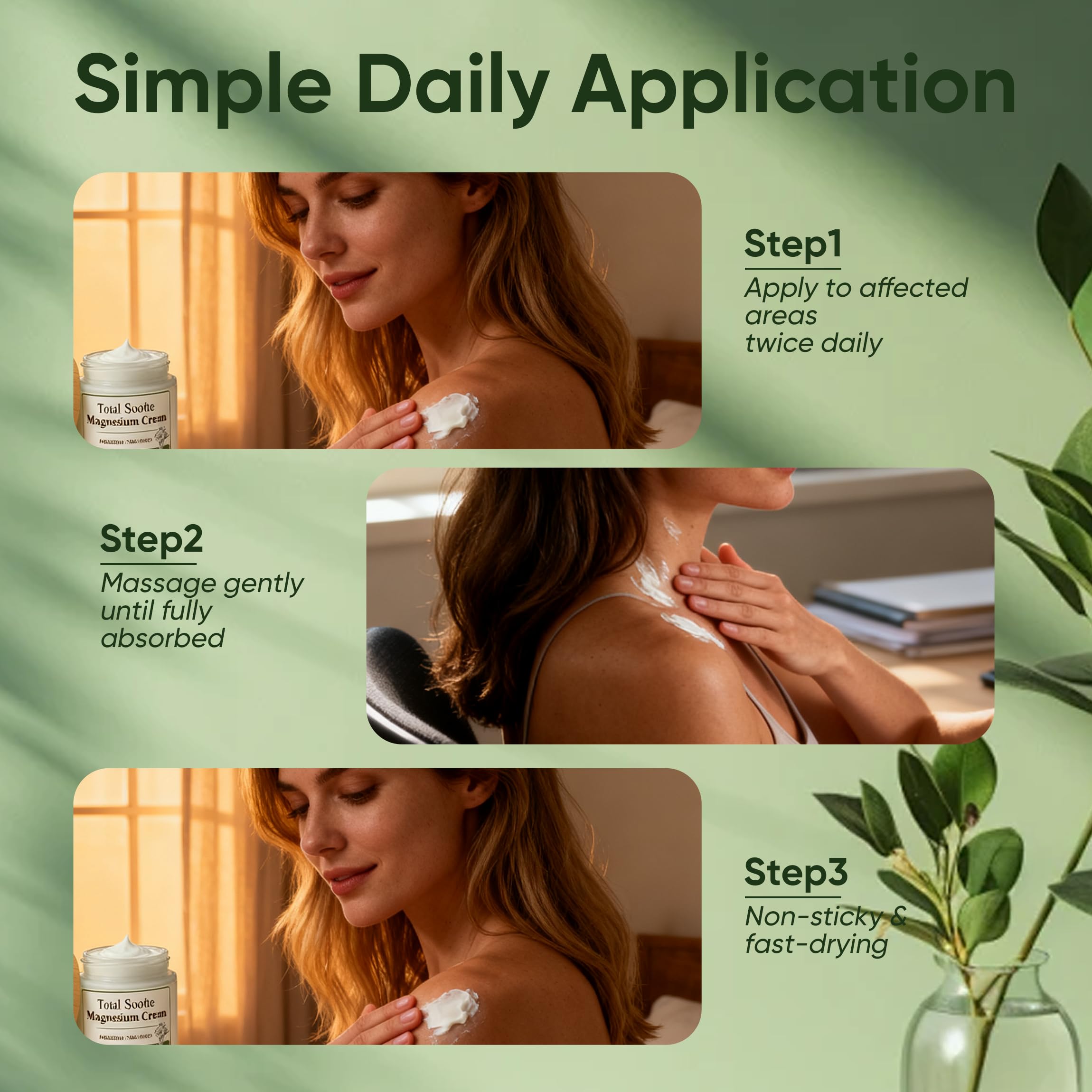 Format pratique de 4 onces pour Total Soothe crème magnesium.