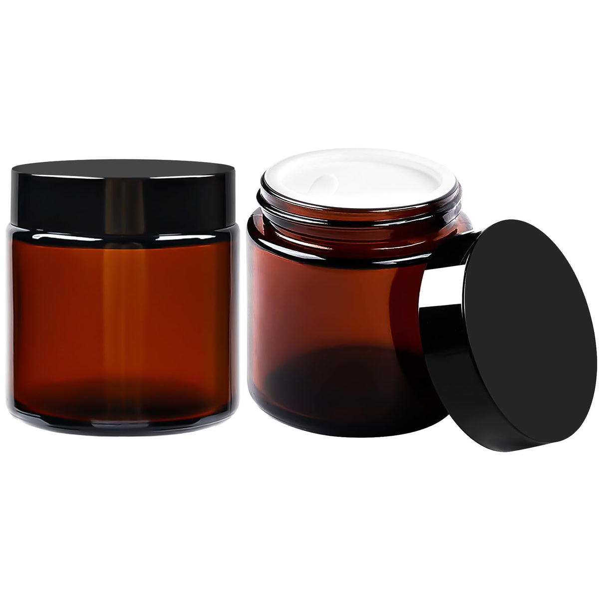 TUZAZO bocal en verre ambré 120 ml avec couvercle pour crèmes et lotions