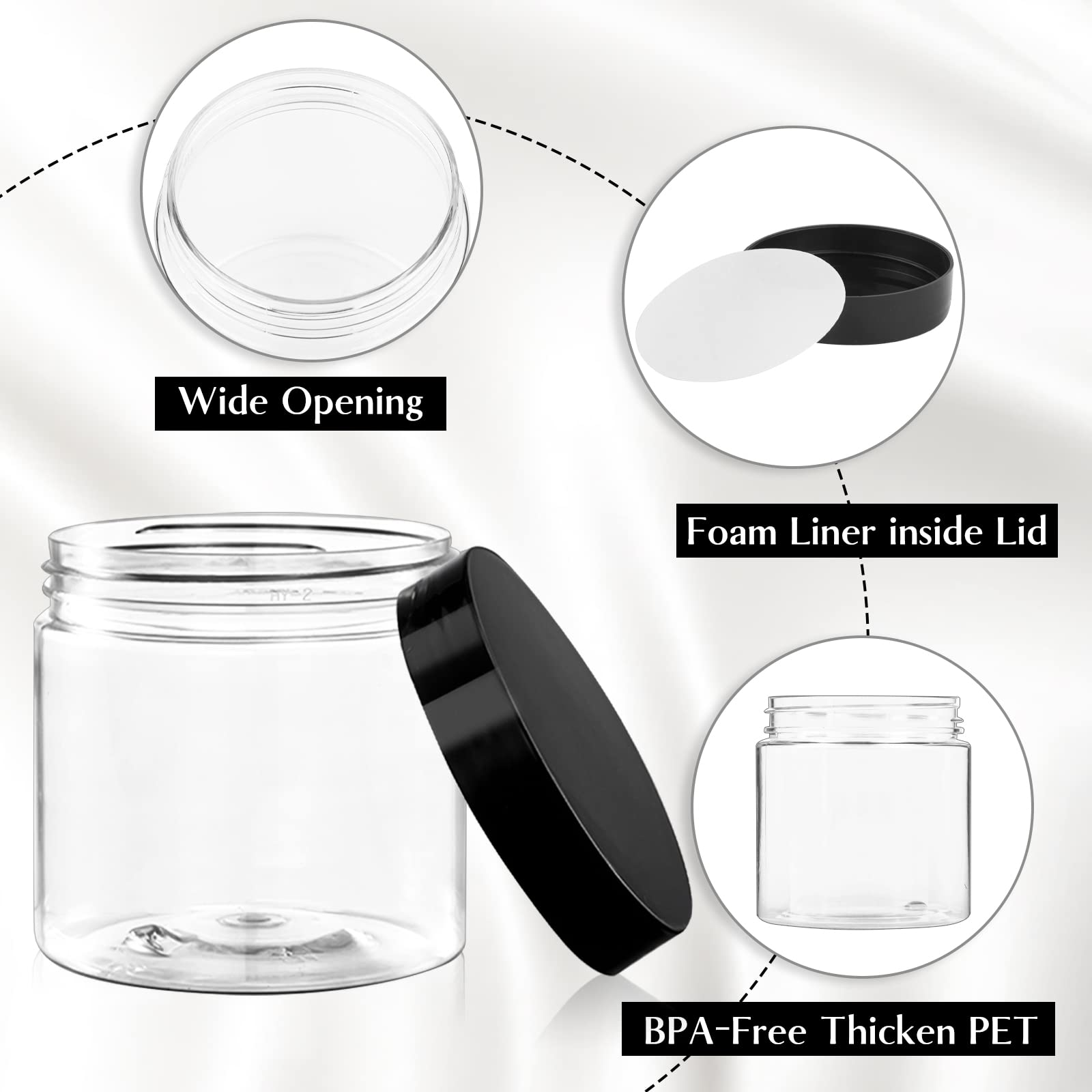 TUZAZO pot-plastique 4oz compact et portable idéal en déplacement.