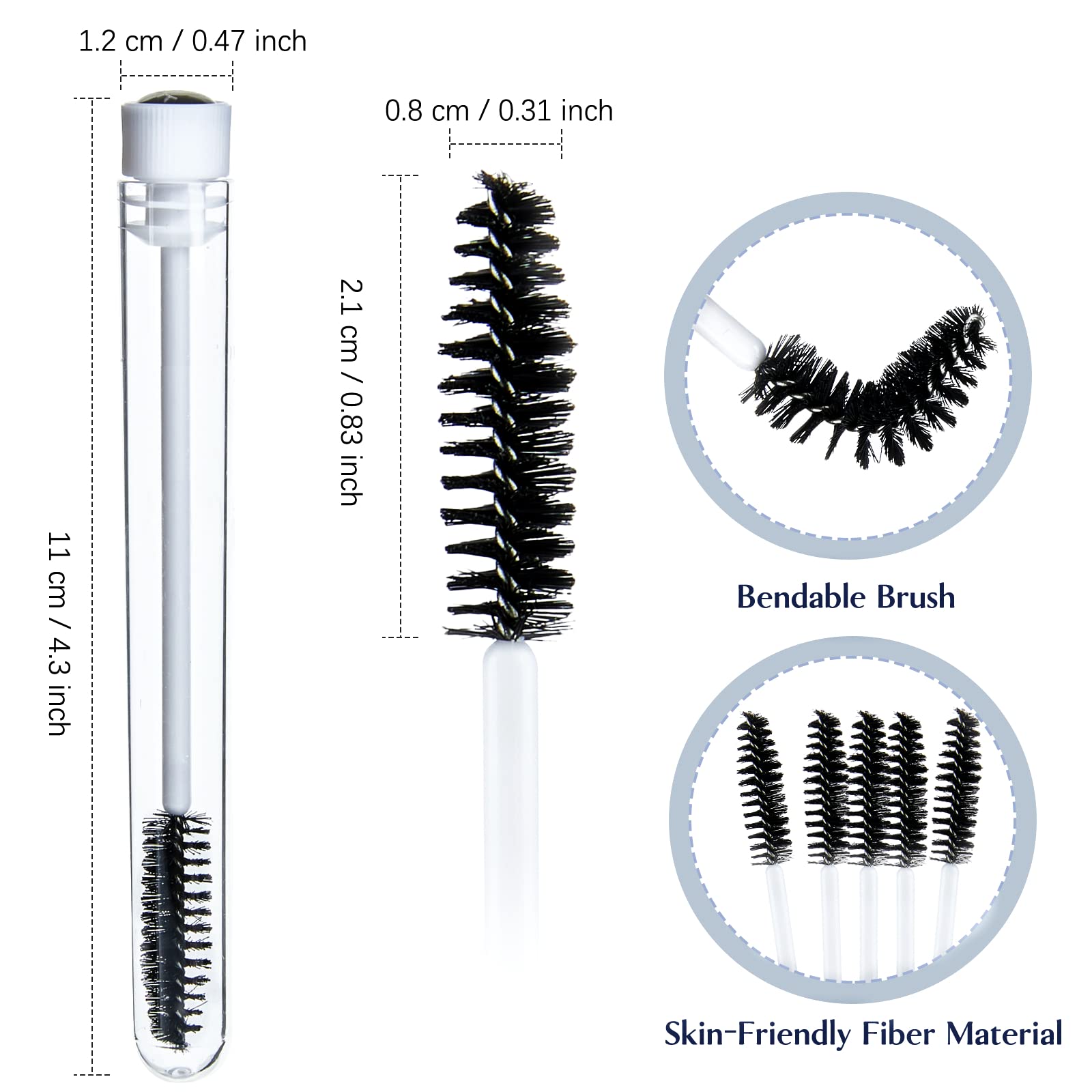 TUZAZO tubes transparents pour brosse, stockage propre et hygiénique.