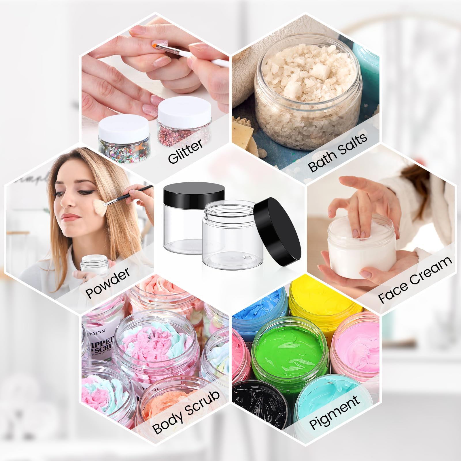 Utilisation polyvalente TUZAZO 2oz pour crèmes, pommades, huiles et gels.