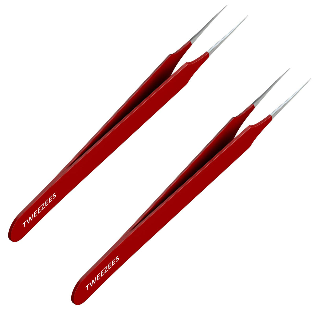 Tweezees pinces à pointe rouge en ensemble 2 pièces pour poils incarnés.