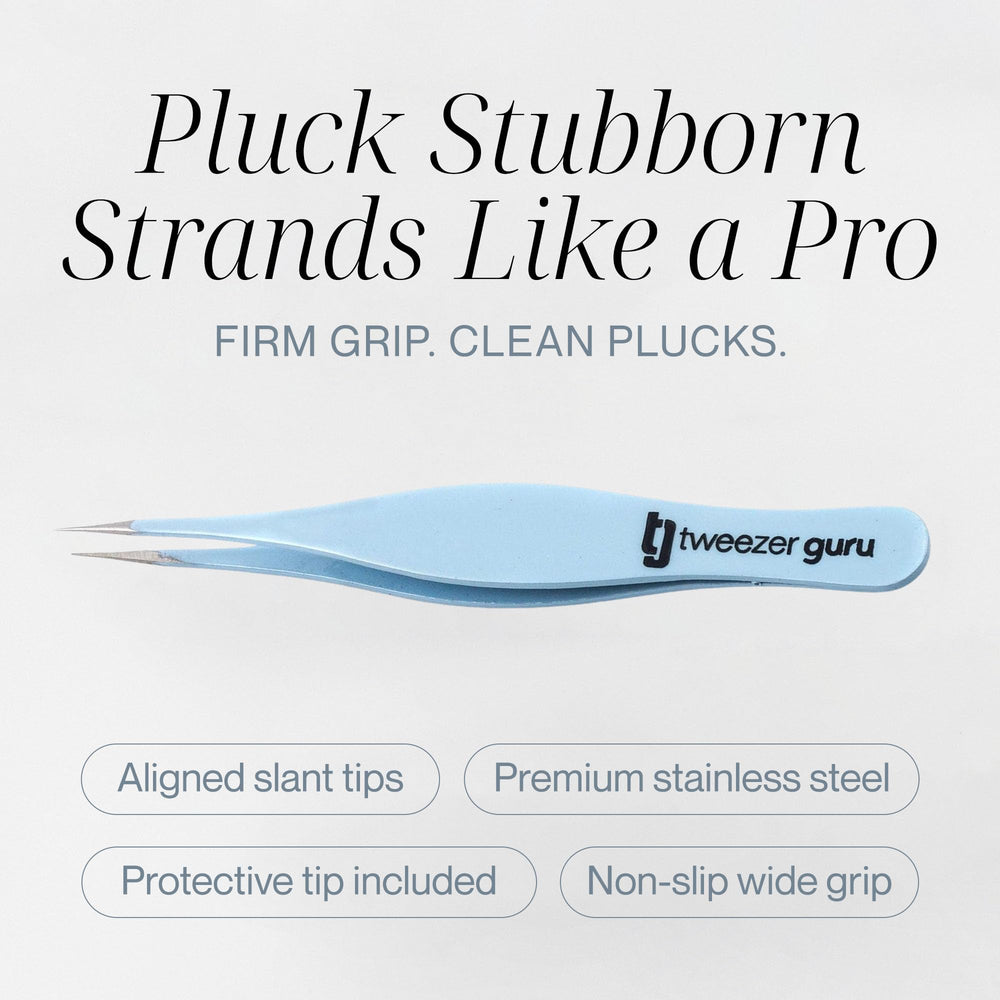 TWEEZER GURU épilation sourcils avec pointe fine pour tracé précis.