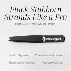 TWEEZER GURU pinces-pointues-precision offrent une précision efficace sur les poils indisciplinés.