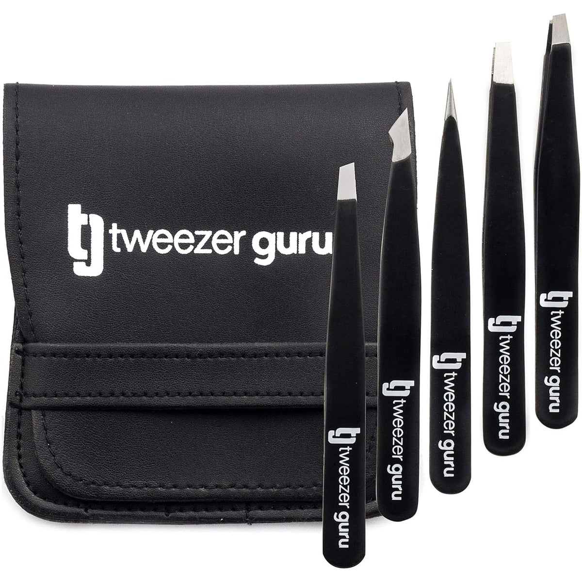 TWEEZER GURU set-pinces-5-piece-acier-inox offre un ensemble élégant et durable.