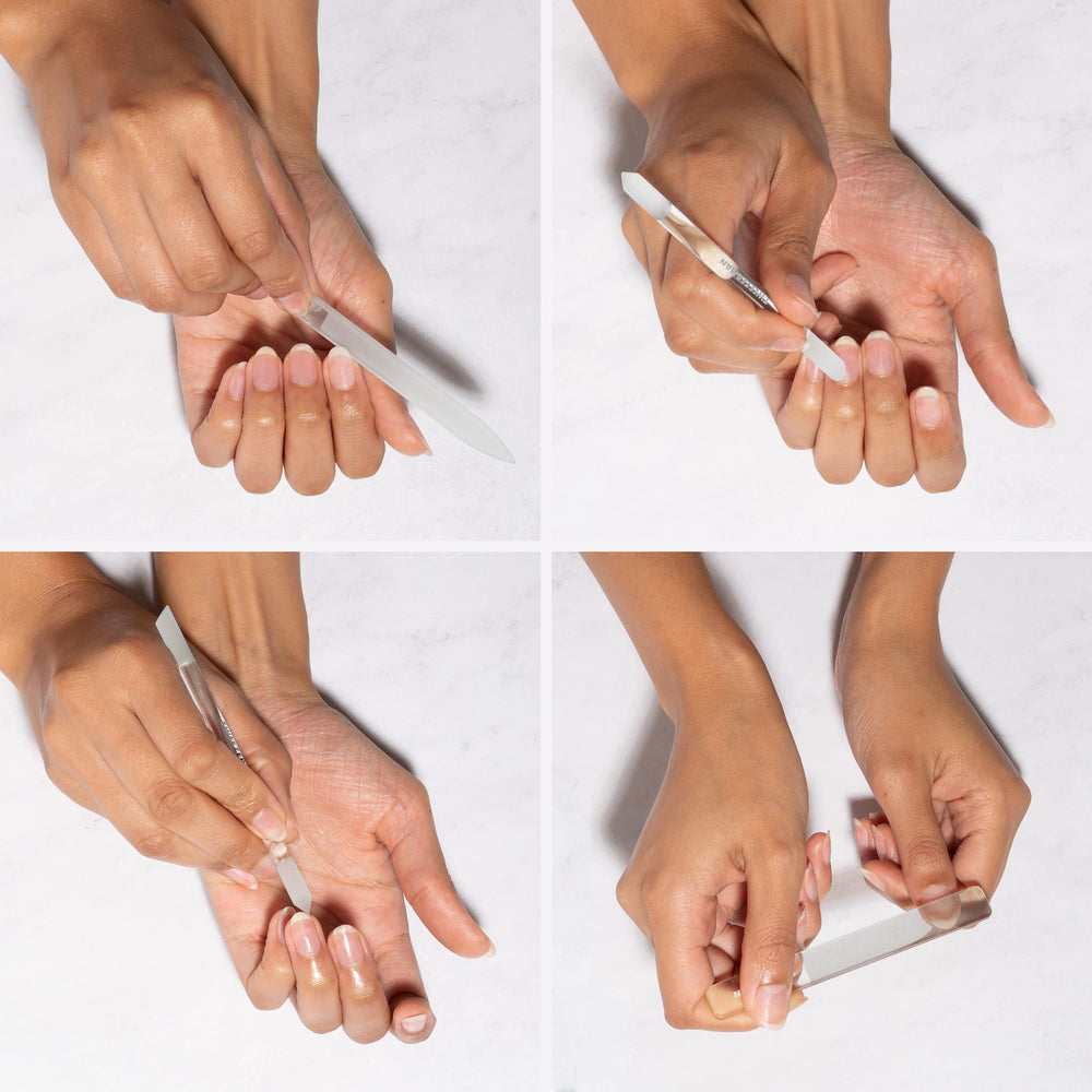 Appliquer crème cuticulaire sur des ongles propres avec Tweezerman.