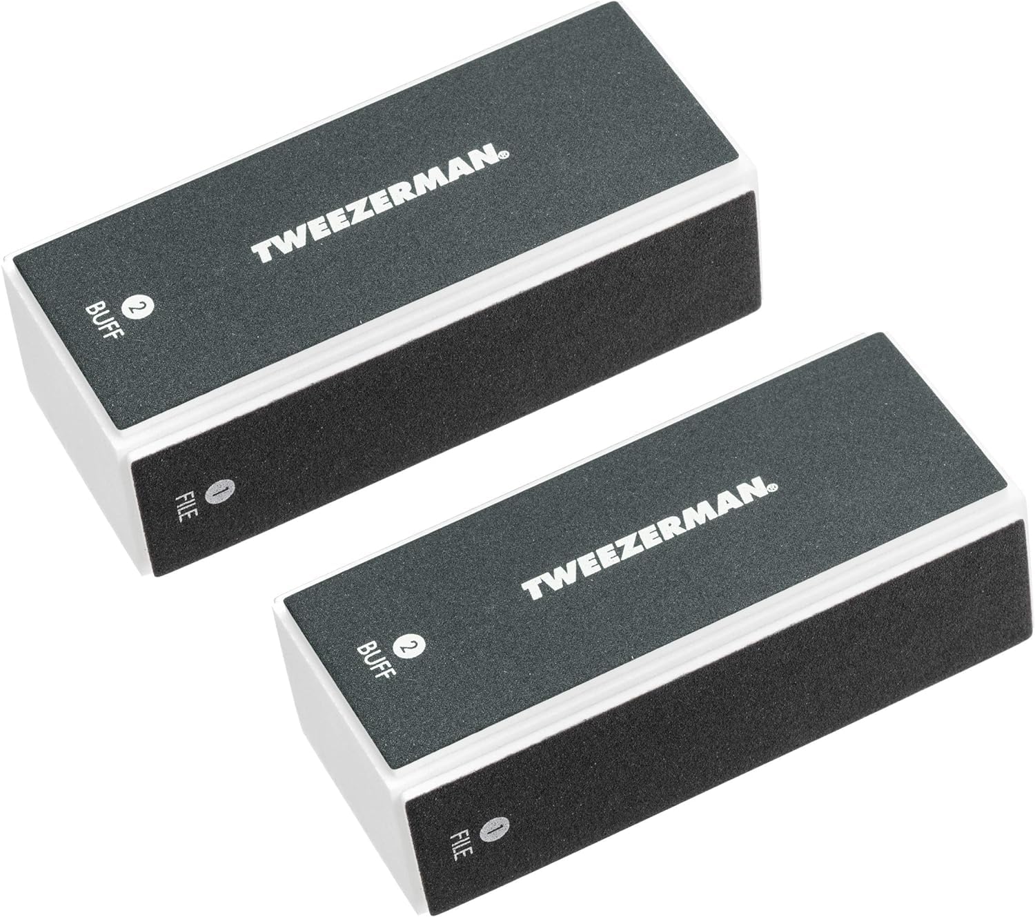 Tweezerman buffer d'ongles noir, pack de 2, pour polir et briller.
