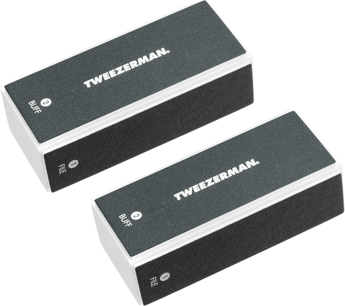 Tweezerman buffer d'ongles noir, pack de 2, pour polir et briller.