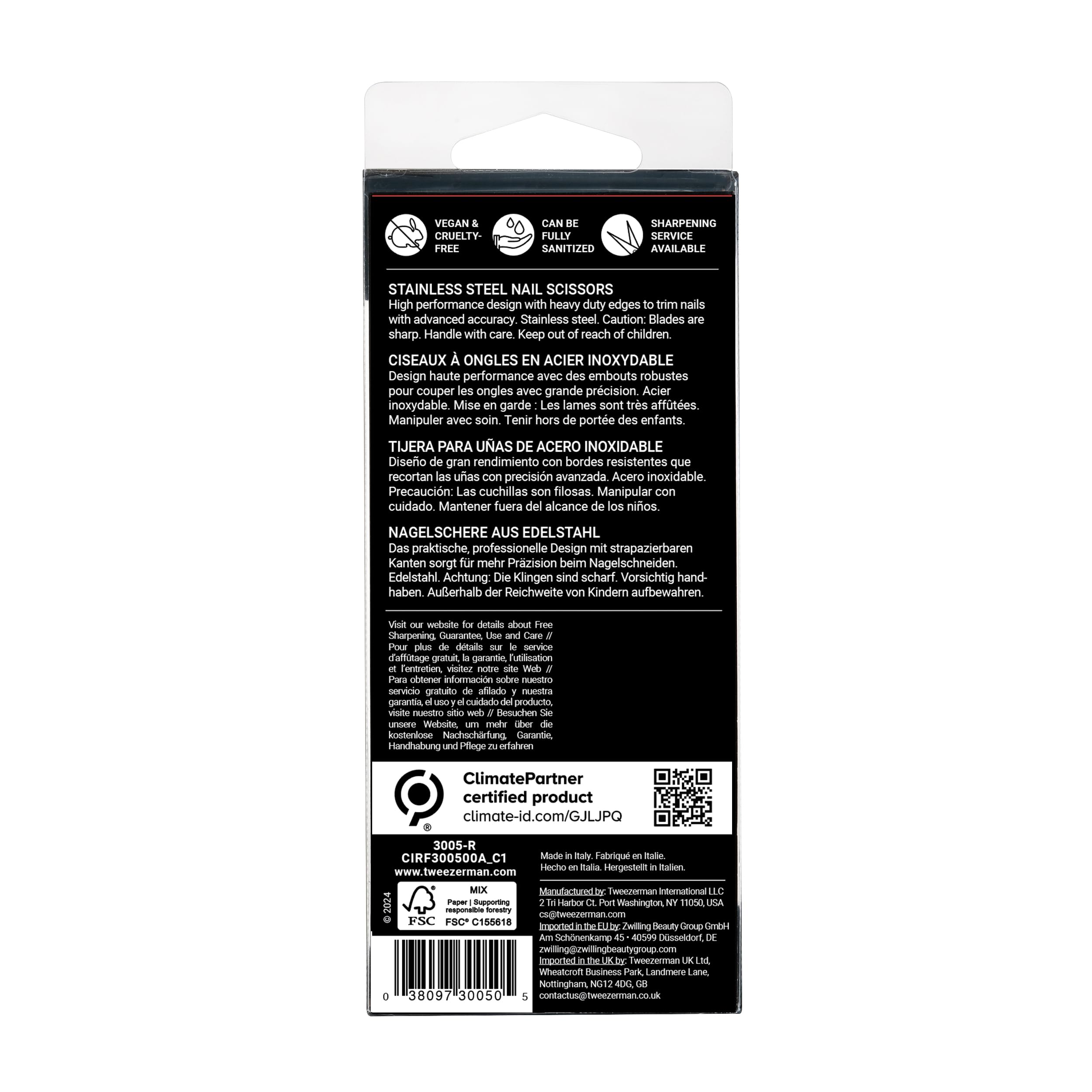Tweezerman ciseaux à ongles en inox outil fiable pour manicure à domicile