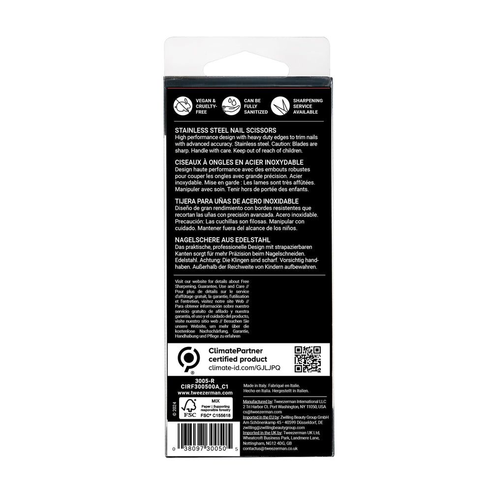 Tweezerman ciseaux à ongles en inox outil fiable pour manicure à domicile