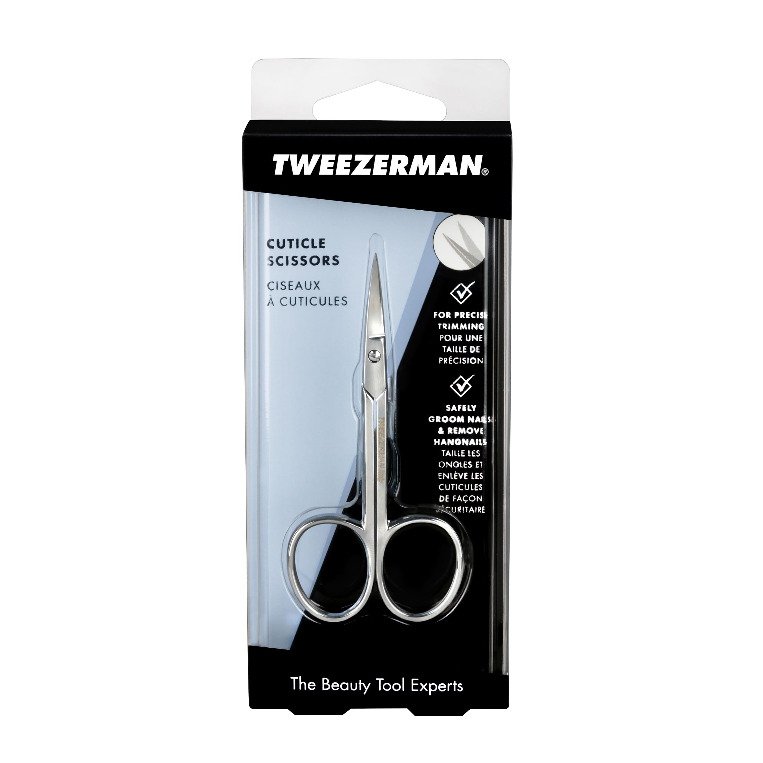 Tweezerman Cuticle Scissors permet une utilisation precise pour des retouches delicats