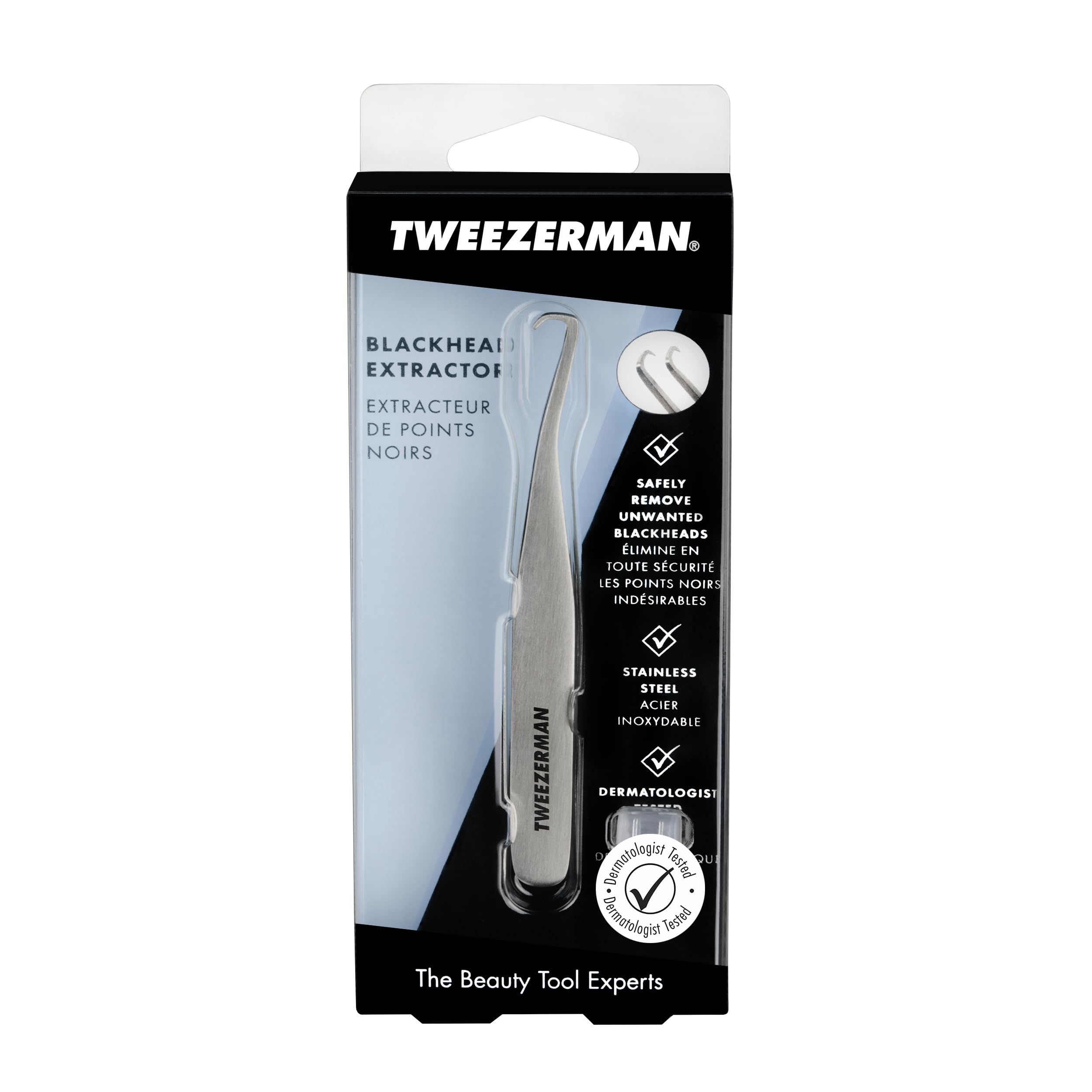 Tweezerman design compact et sûr: rangement pratique pour la routine beauté.