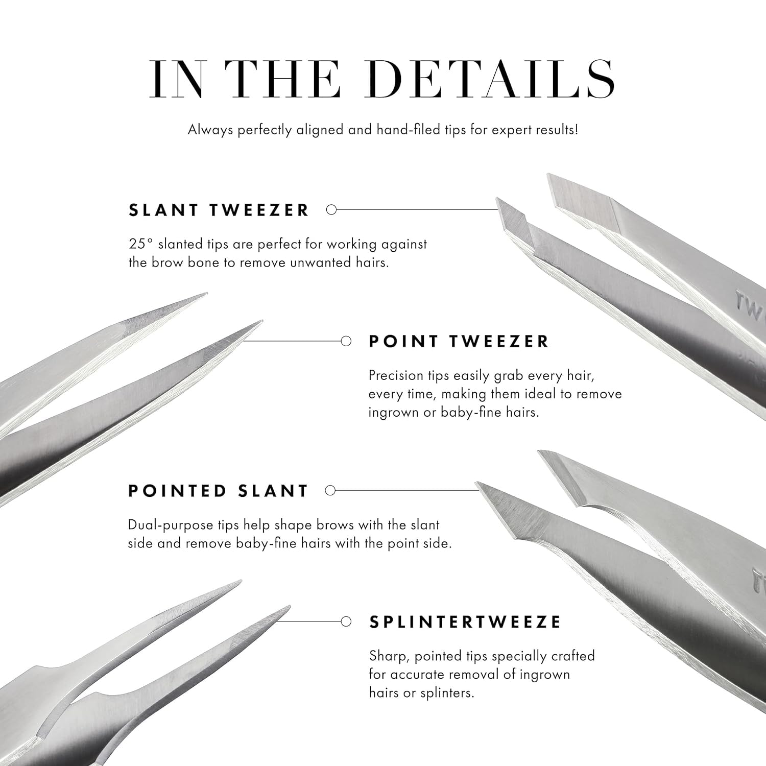 Nettoyage rapide des pointes Tweezerman mini après chaque utilisation.