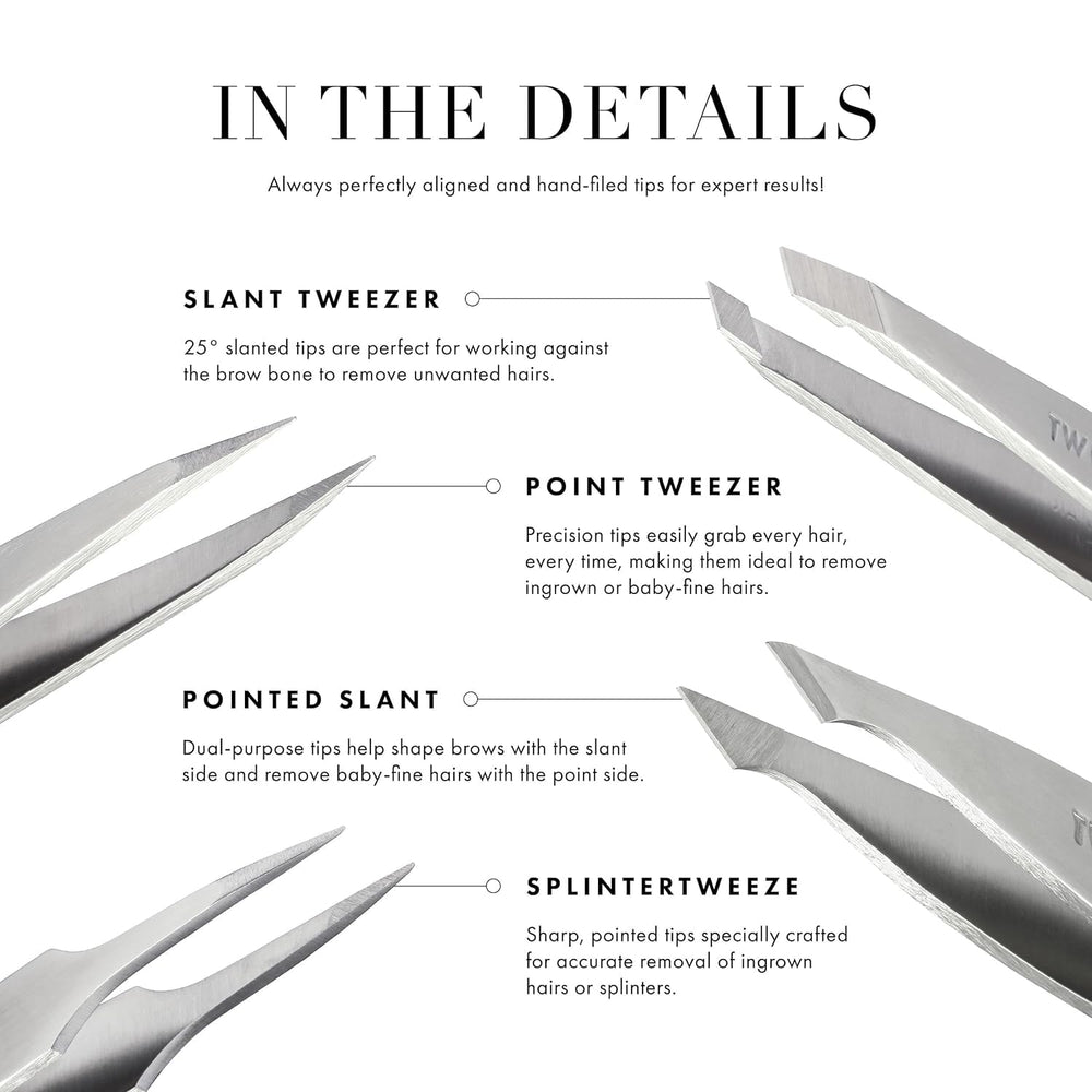 Nettoyage rapide des pointes Tweezerman mini après chaque utilisation.