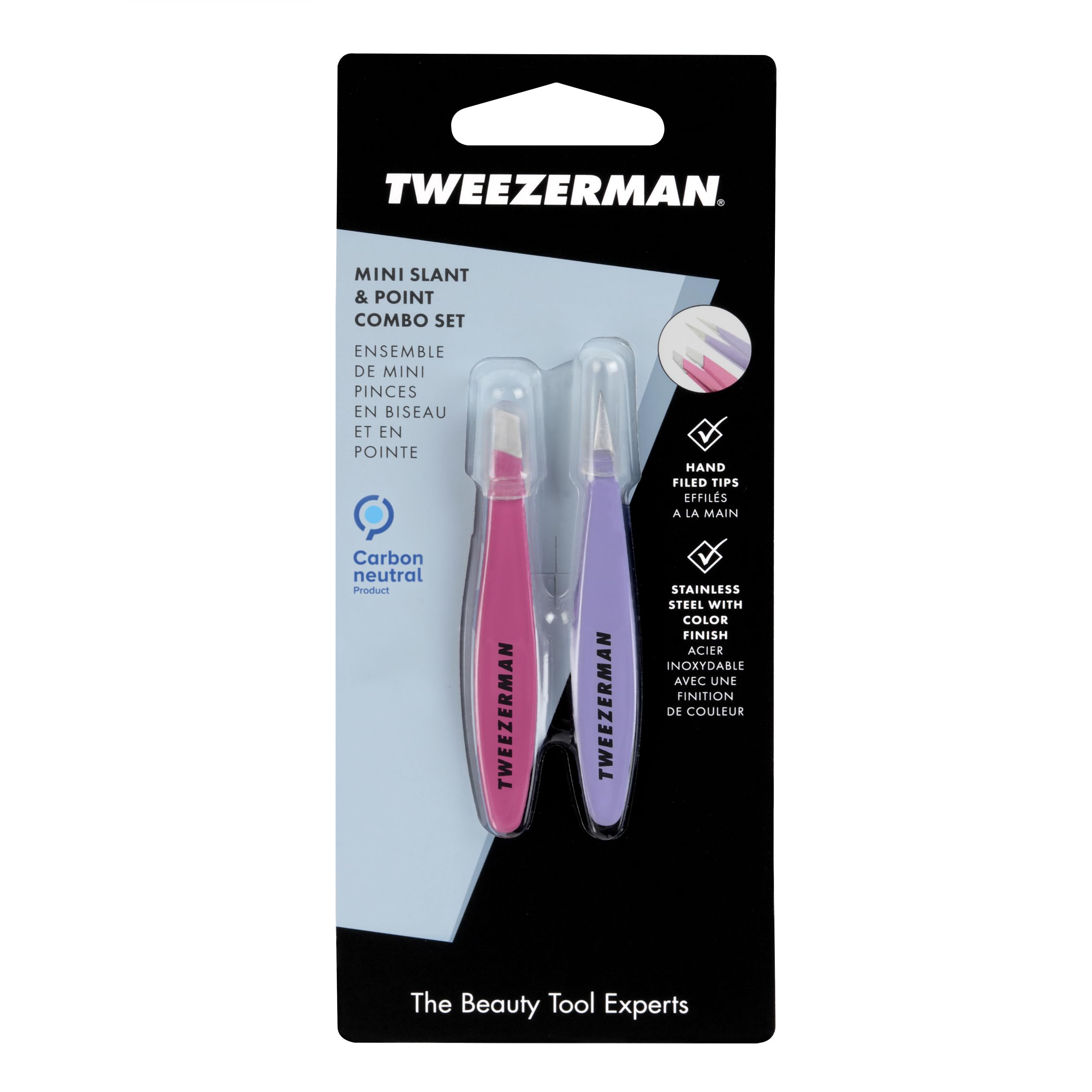 Format mini pratique Tweezerman, idéal pour sac à main.