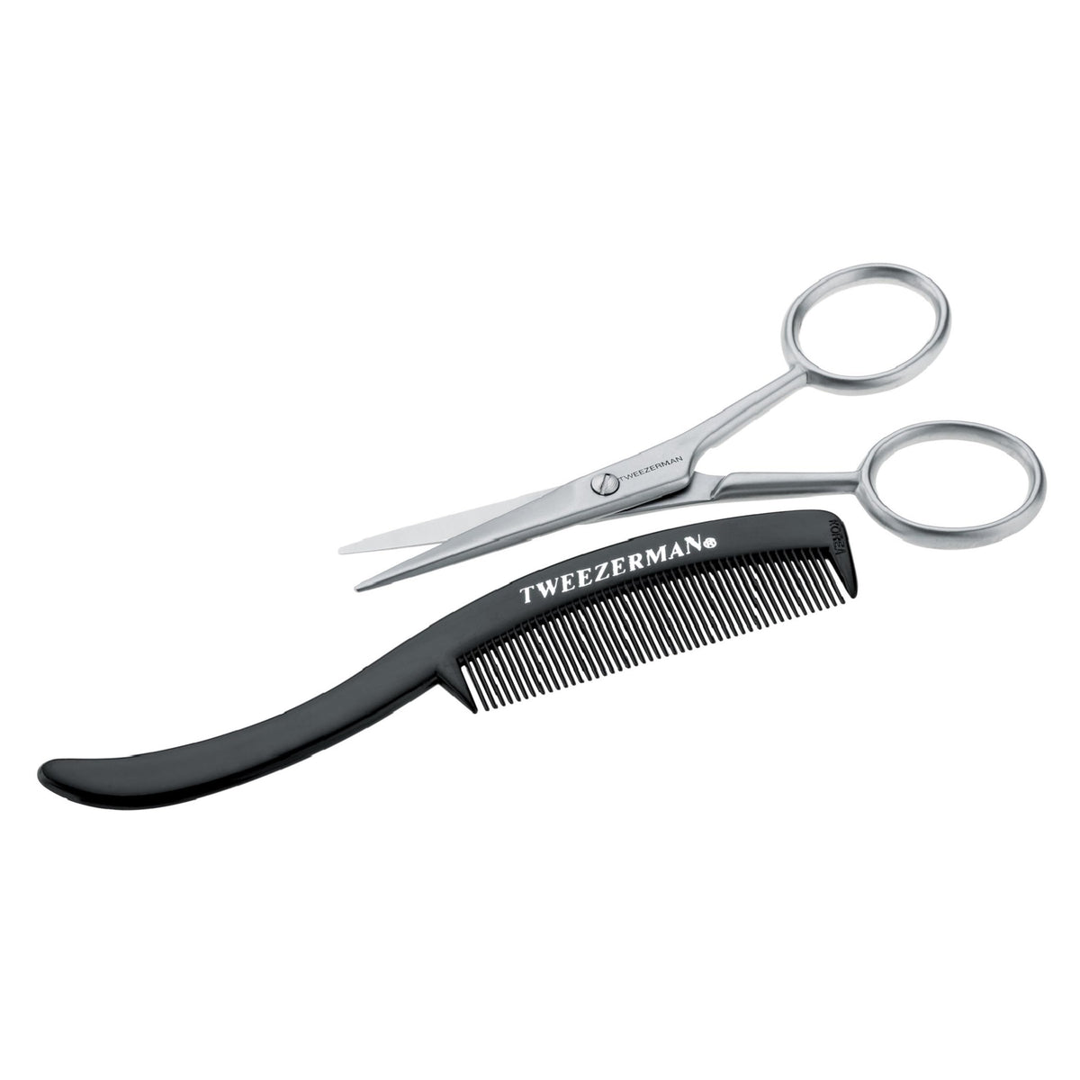 Tweezerman G.E.A.R. Ciseaux moustache – lame précise pour des coupes nettes.