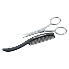 Tweezerman G.E.A.R. Ciseaux moustache – lame précise pour des coupes nettes.
