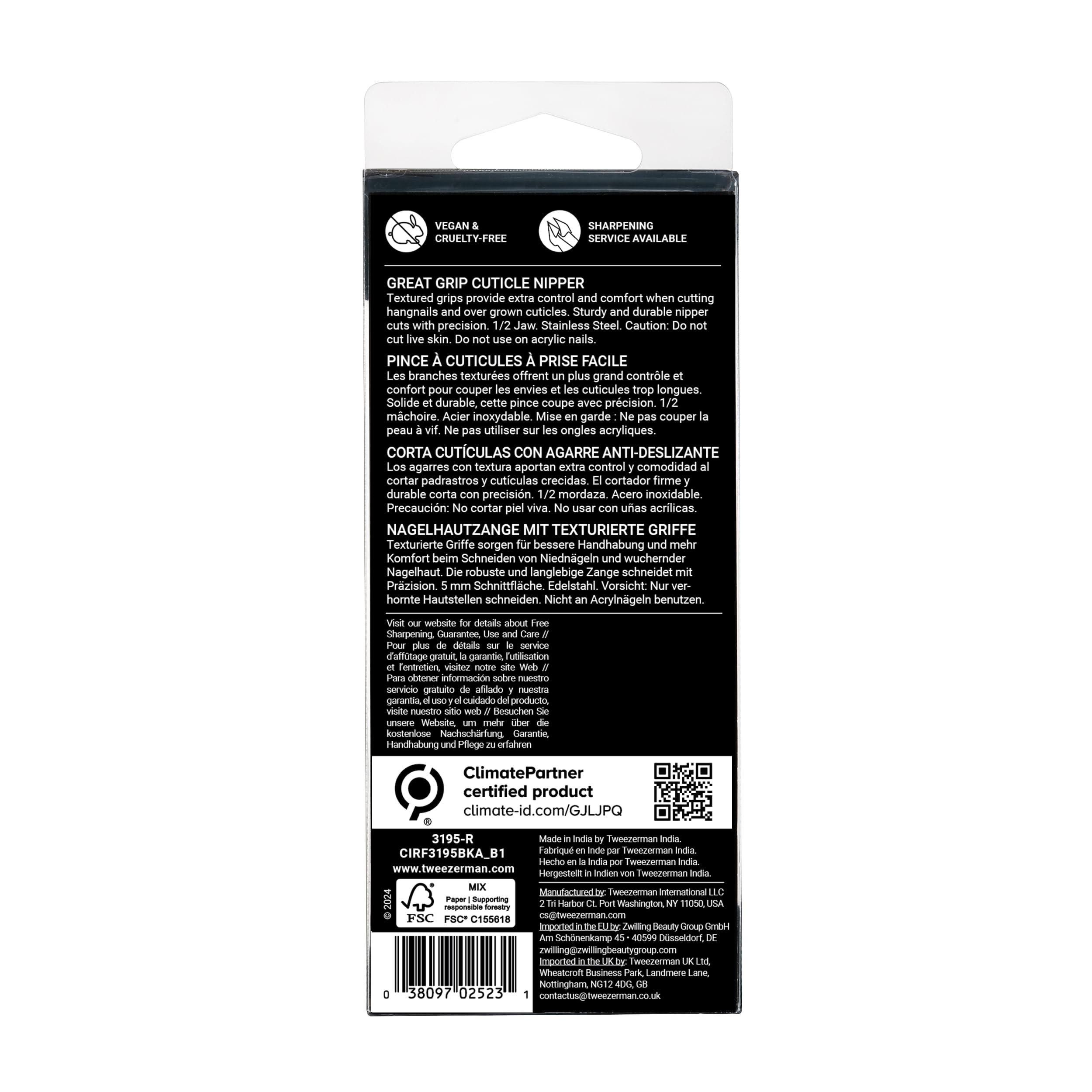 Tweezerman Great Grip Cuticle Nipper – durabilité et performance sur le long terme.