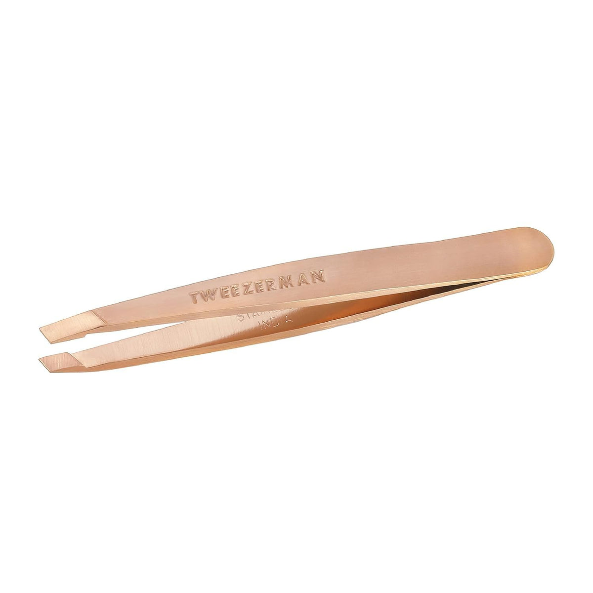Tweezerman mini-pince-sourcils rose dore, précision parfaite pour les sourcils.