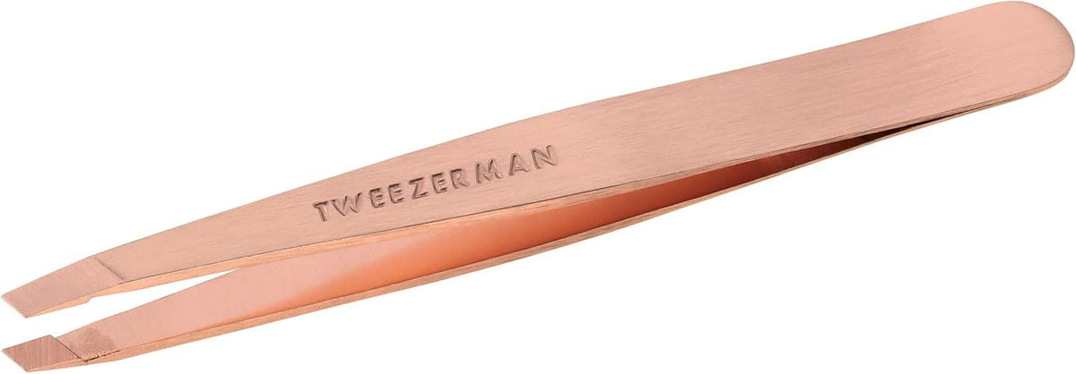 Pinces Tweezerman incline rose dore pour precision sourcils naturelle