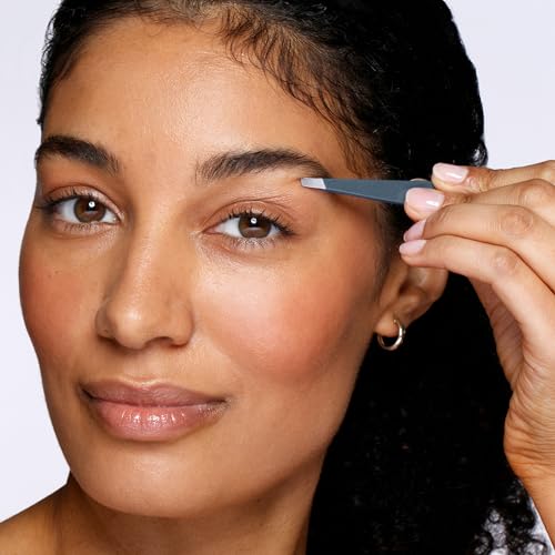 Tweezerman pinces à sourcils biseautées inox embouts alignés