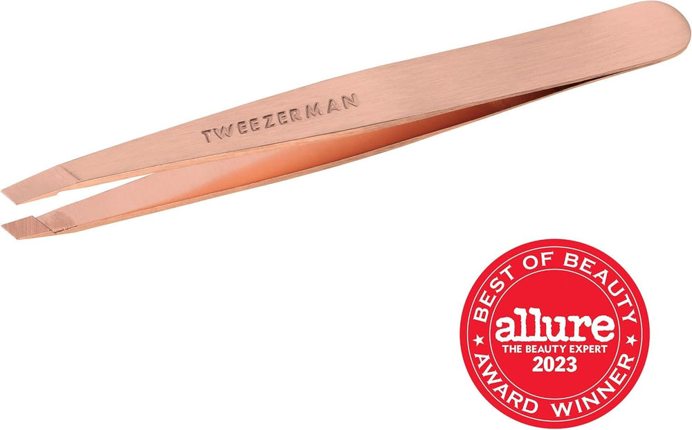 Tweezerman pinces sourcils rose dore alignement parfait en un geste