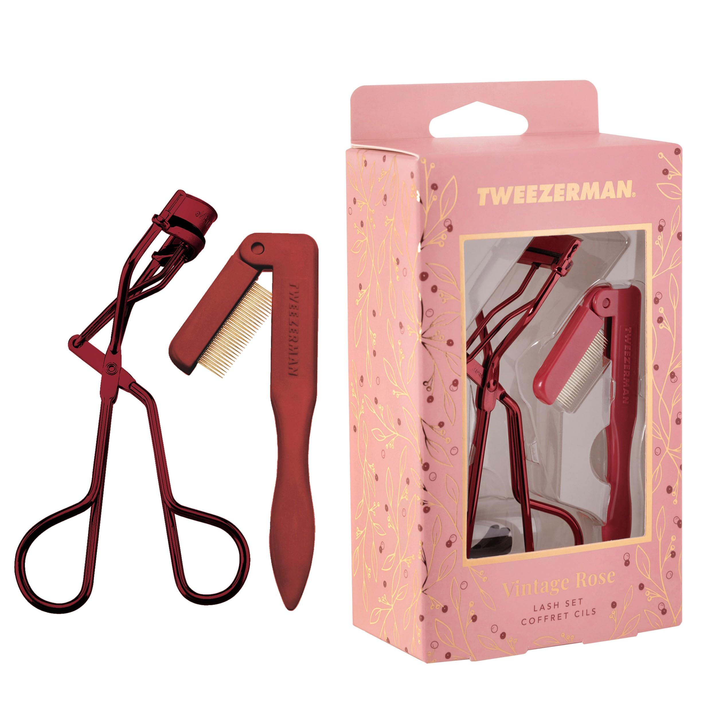 Tweezerman Vintage Rose curleur-cils pour un regard courbé du base à la pointe.