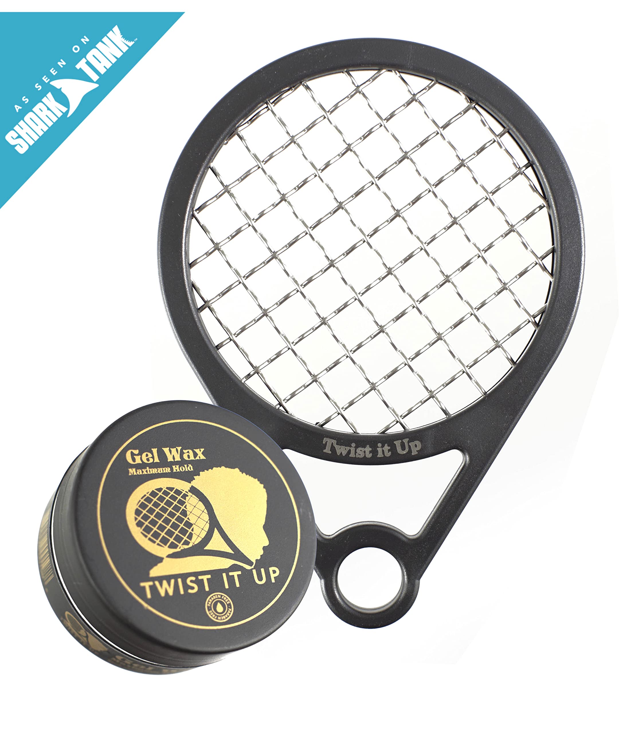 Twist It Up Unity Black, peigne compact, étui portable pour retouches en déplacement.